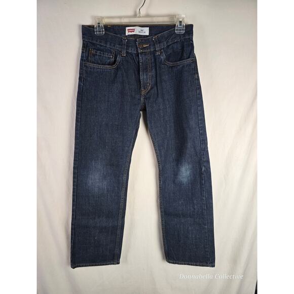 Boys 505 Levi's Dark Wash Size 16 Reg 28x28 - Picture 1 of 7